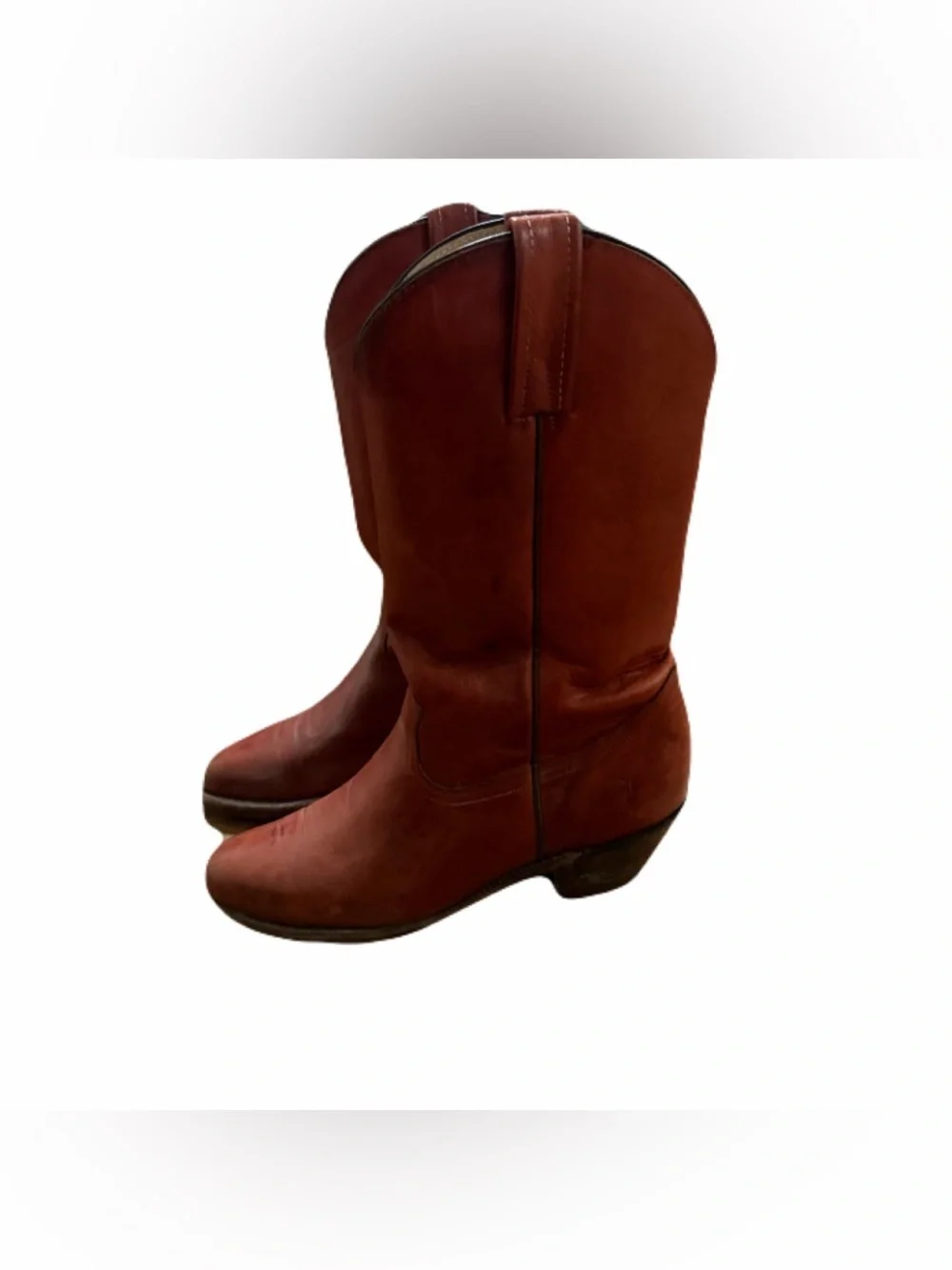 FRYE Vintage Western Mens Boots Cowboy Leather 3811 Cognac Size 11 D USA